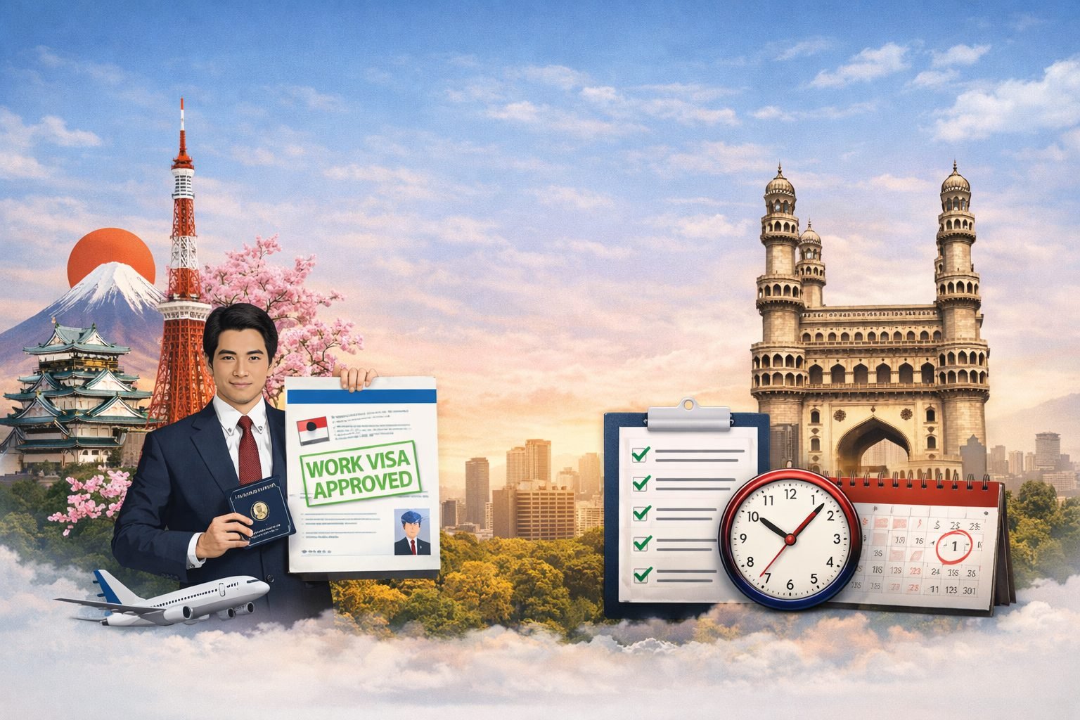 Japan work-visa processing time for IT professionals in India